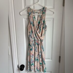 Floral Light Pink Sleeveless Dress